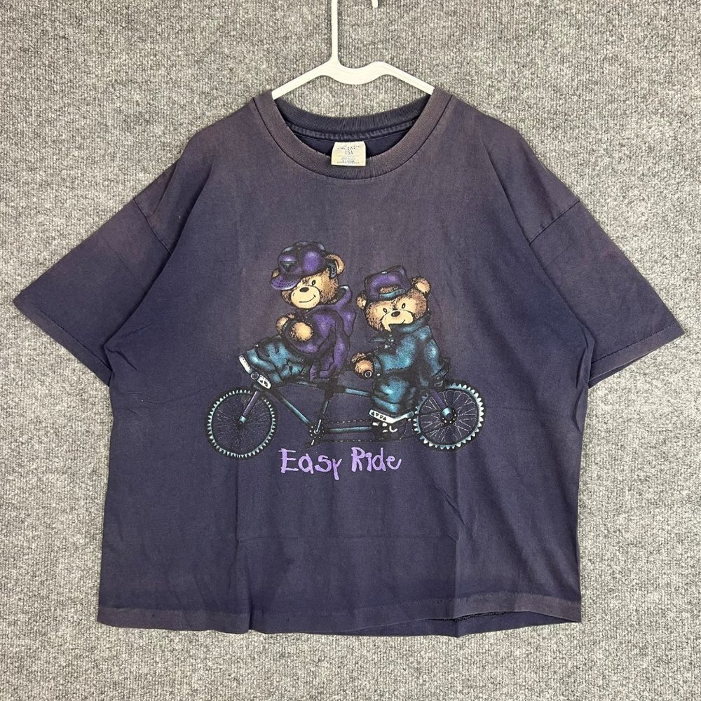 Vintage USA College Ware Teddy‎ Bears Easy Ride Graphic Shirt XL Single Stitch